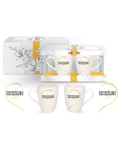 Kubki 2szt 300ml Szczęśliwa z Nim/Szczęśliwy z Nią