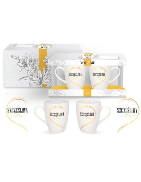 Kubki 2szt 300ml Szczęśliwa z Nim/Szczęśliwy z Nią
