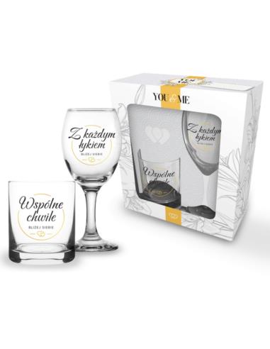 Kieliszek + szklanka You&Me "Wspólne Chwile"