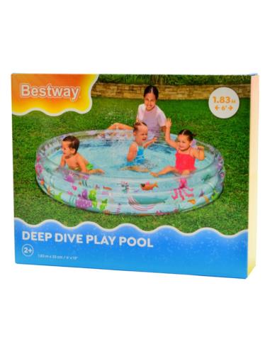 Basen dmuchany 186x33cm 3 pierścienie 51005 Bestway