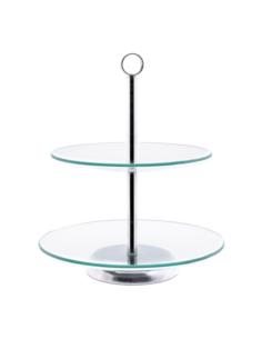 Patera 2 poziomy szklana Milena 20/25cm