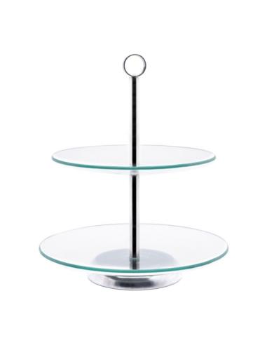 Patera 2 poziomy szklana Milena 20/25cm