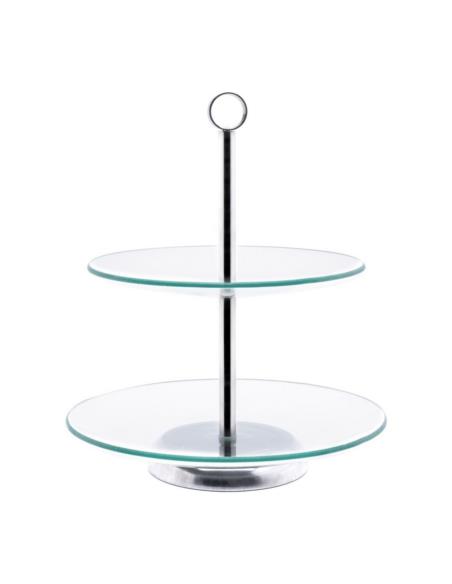 Patera 2 poziomy szklana Milena 20/25cm