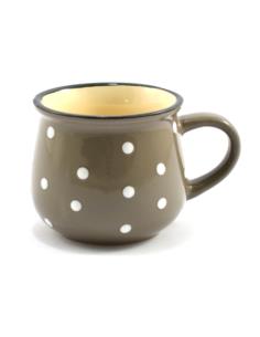 Kubek ceramiczny 230ml szary/kropki KK191035