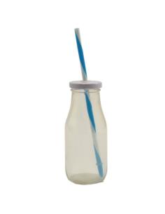 Butelka szklana 250ml ze słomką GF695