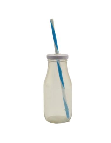 Butelka szklana 250ml ze słomką GF695
