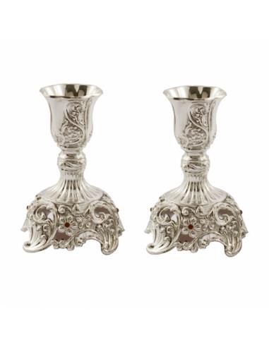 Świeczniki plater/srebro 10cm 2 sztuki 466-9433