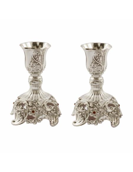 Świeczniki plater/srebro 10cm 2 sztuki 466-9433