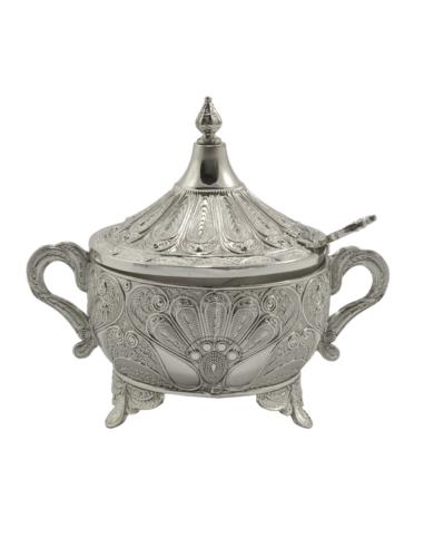 Cukiernica plater/srebro/szkło 14cm 466-8436