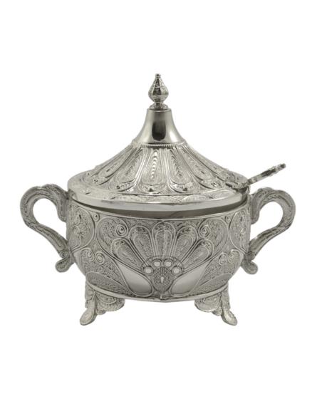 Cukiernica plater/srebro/szkło 14cm 466-8436