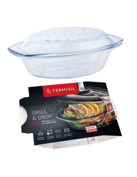 Szkło żaroodporne Termisil 2,9L z pokrywą grill&drop