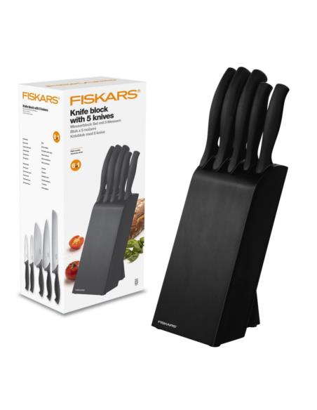 Noże w bloku 5 elementów Fiskars Control 1073023