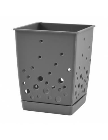 Ociekacz na sztućce plastikowy Bąble szary