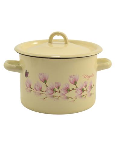 Garnek emalia 18cm 3L z/p Magnolia