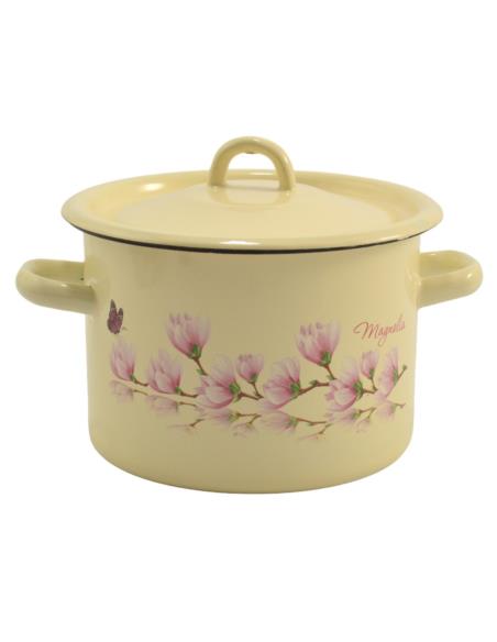 Garnek emalia 18cm 3L z/p Magnolia