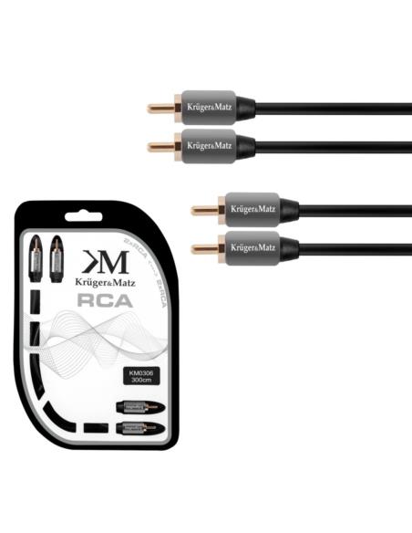 Kabel 2xRCA-2xRCA 3m Kruger&Matz KM0306