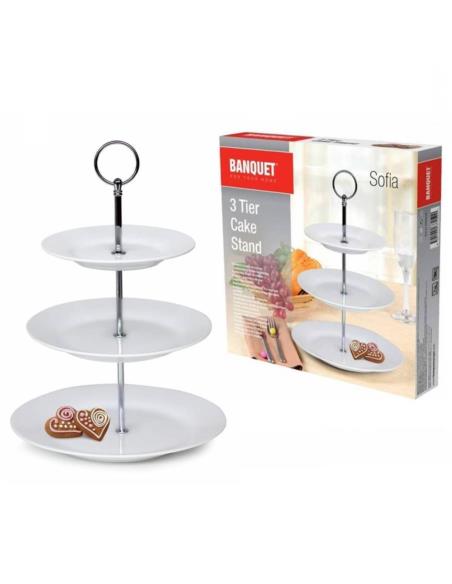 Patera 3-pozycyjna ceramiczna biała Sofia Banquet