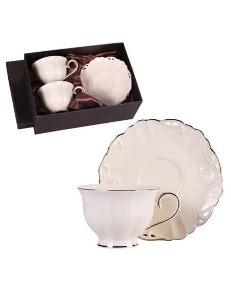 Filiżanki ze spodkami 2 sztuki 250ml Charlotte
