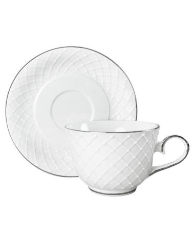 Filiżanki ze spodkami 2 sztuki Amber white