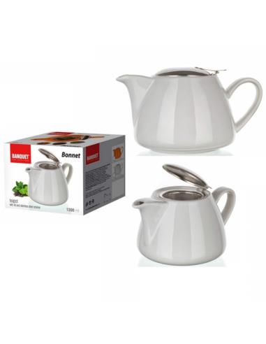 Dzbanek zaparzacz 1200ml Bonnet biały ceramiczny