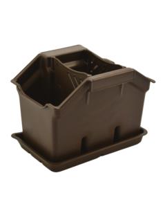 Ociekacz na sztućce plastikowy 3 komory brąz