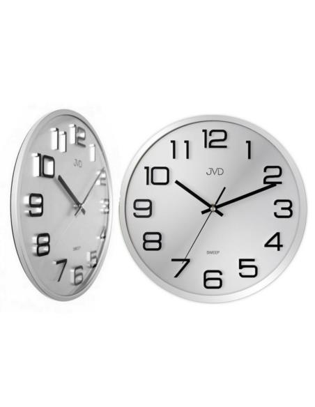 Zegar ścienny 31cm JVD srebrny HX2472.7