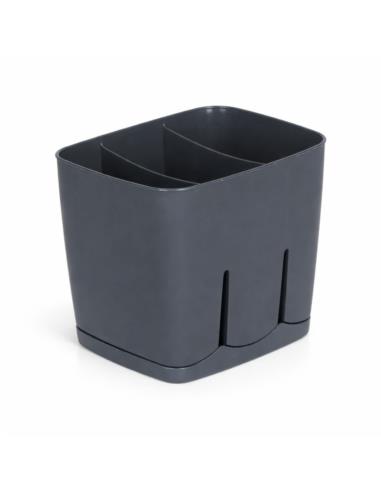 Ociekacz na sztućce plastikowy 3-komorowy 0192 szary