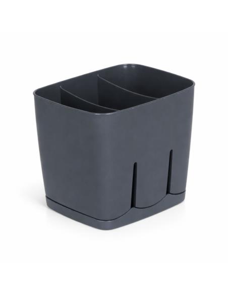 Ociekacz na sztućce plastikowy 3-komorowy 0192 szary
