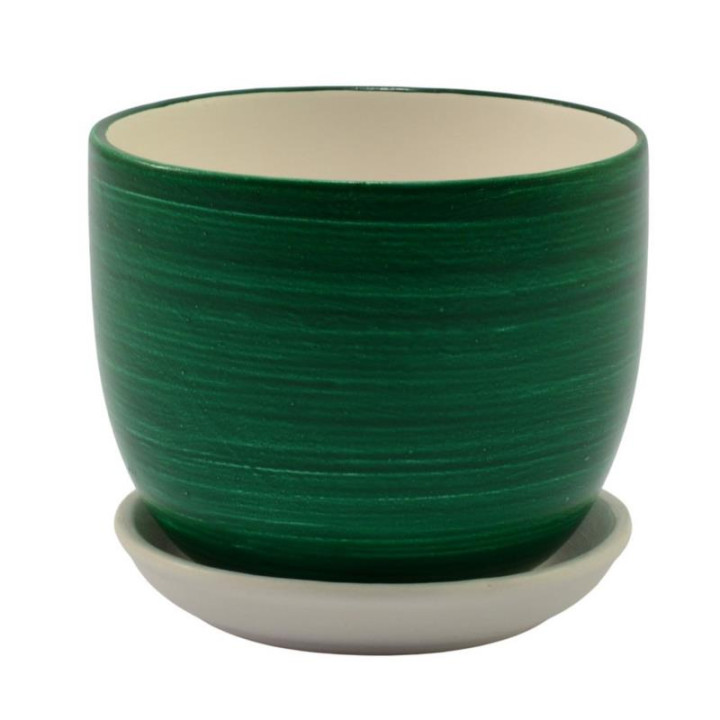 Doniczka ceramiczna z podstawką Classic 14 12,5x11cm mix