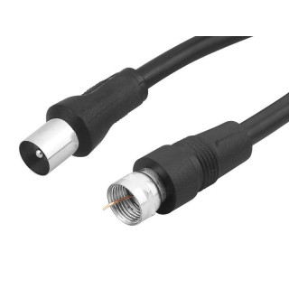 Kabel wtyk TV-wtykF 1,8m czarny