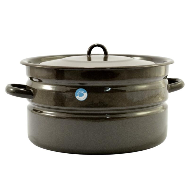 Garnek emalia 32cm 14L brązowy z/p