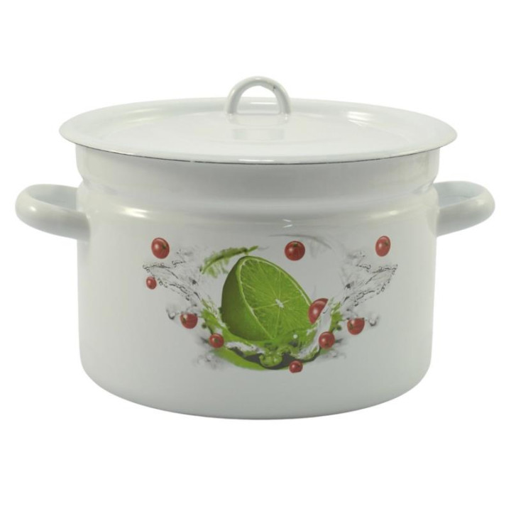 Garnek emalia 26cm 9L z/p Limonka