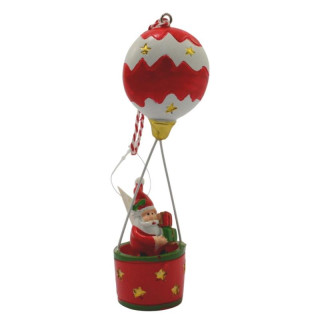Figurka mikołaj w balonie h:14cm zawieszka car1194