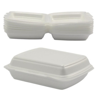 Pojemniki jednorazowe zamykane 10 sztuk styropianowe HP4 13,5x24x6cm