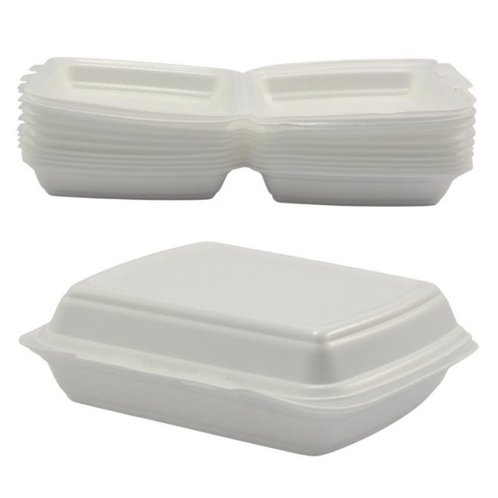 Pojemniki jednorazowe zamykane 10 sztuk styropianowe HP4 13,5x24x6cm