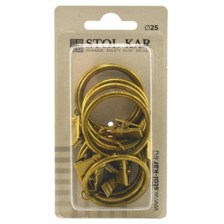 Kółka 25 z żabką antyk mosiądz 10 sztuk