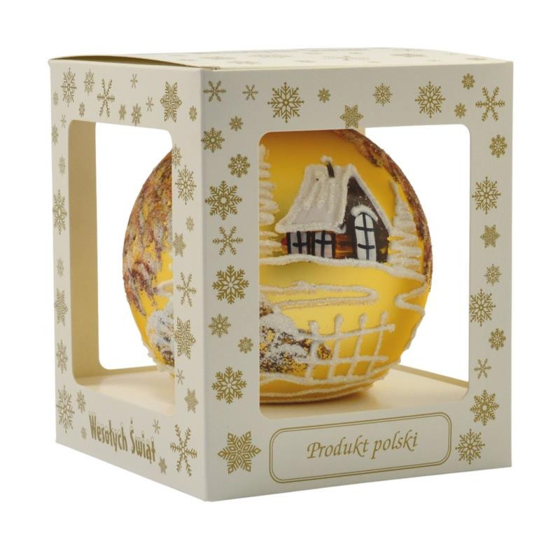 Bombka 120mm średnia dekorowana mix