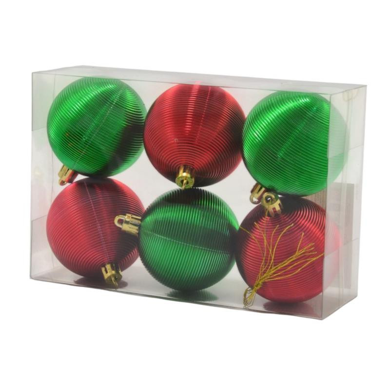 Bombki plastikowe 60mm 6 sztuk mix