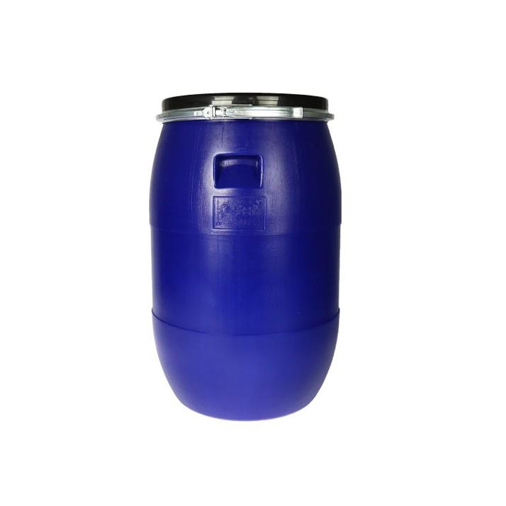 Beczka plastikowa 120L z obejmą metalową niebieska