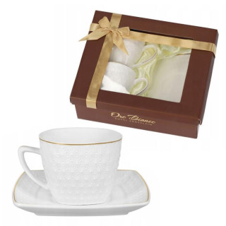 Filiżanki ze spodkami 2 sztuki 240ml Oro Bianco BO-2295