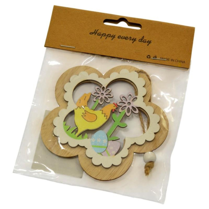 Zawieszka wielkanocna drewniana Kurka 10cm