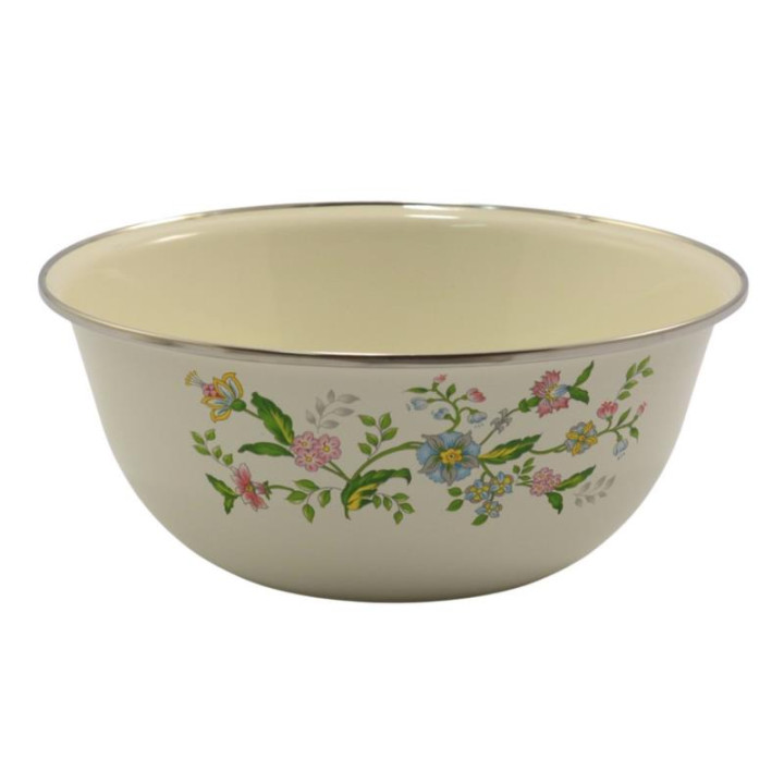 Miska emaliowana 20cm Kwiaty