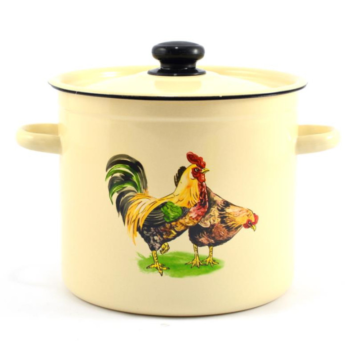Garnek emalia 22cm 7L Kogut z pokrywką