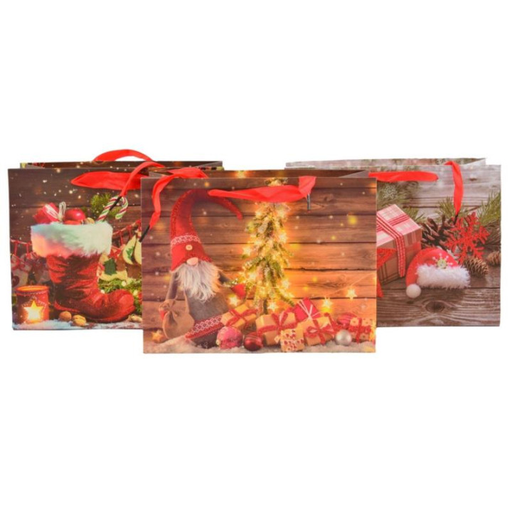 Torebka ozdobna 24x18x10cm bożonarodzeniowa mix