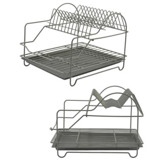 Suszarka do naczyń 2-poziomowa 30cm srebrna kombo