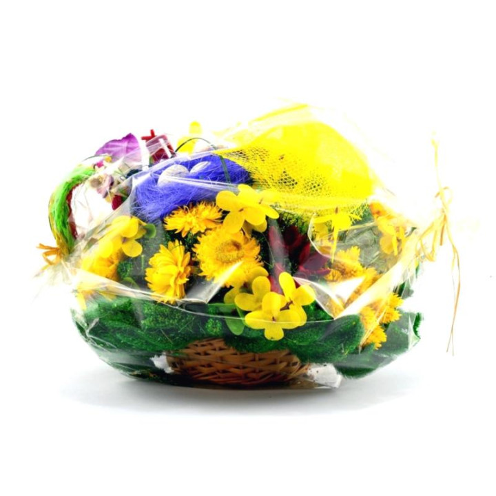 Kompozycja kwiaty suszone w koszyku duży