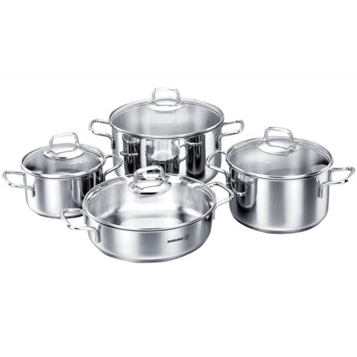 Garnki  8 elementów nierdzewne Korkmaz Perla A1606