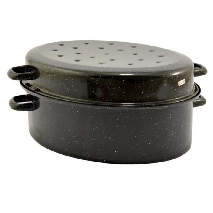 Brytfanna emaliowana 42cm 10,5L owalna z pokrywą