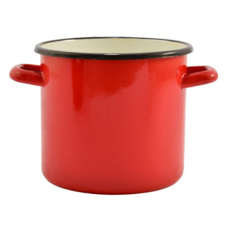 Garnek emalia 16cm wysoki czerwony