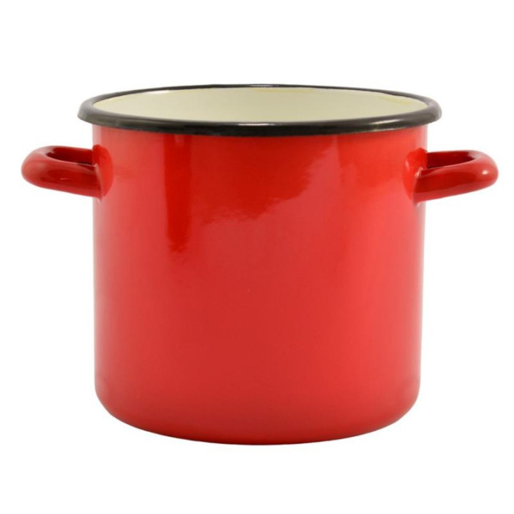 Garnek emalia 16cm wysoki czerwony